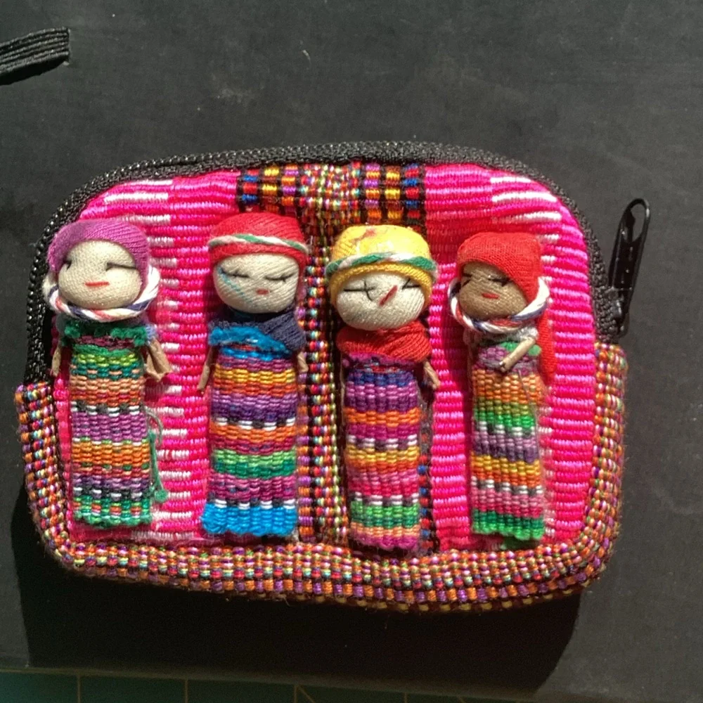 New Imported Guatemalan Zipper Coin Purse Wallet Tribal Art Boho Hippie Gifts
